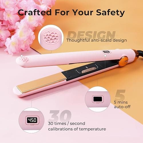 TYMO Flat Iron Hair Straightener and Curler 2 in 1 with 10s Fast Heating, 1 Inch Professional Titanium Straightening Curling Iron with 32 Adjustable Temp and Automatic Shut Off thumbnail 7