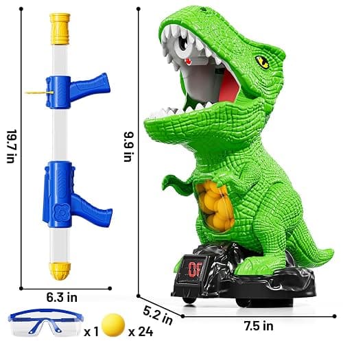 NIPLOOOW Moveable Dinosaur Shooting Toys for Kids 3-8 Years, Movable Shooting Target Toy with Air Pump Guns, Interactive Competition Game Gift for Boys and Girls Ages 3 4 5 6 7 8 Years Old thumbnail 2