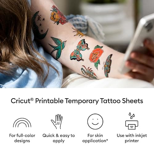 Cricut® Printable Temporary Tattoo Paper for Inkjet Printers - 8.5 in x 11 in (8 ct) thumbnail 3