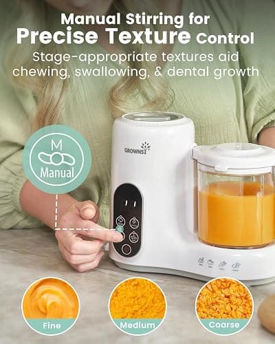 GROWNSY Baby Food Maker with Steam Basket, One Step Baby Food Processor Steamer Puree Blender Grinder Mills Machine, Auto Cooking Grinding and Sterili-zing for Healthy Homemade Baby Food, BPA-Free thumbnail 6