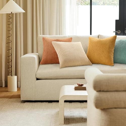 Topfinel Decorative Throw Pillow Covers Cushion Cases, Set of 4 Soft Velvet Modern Double-Sided Designs, Mix and Match for Boho Farmhouse Fall Home Decor (18x18 inch, Orange/Teal) thumbnail 7