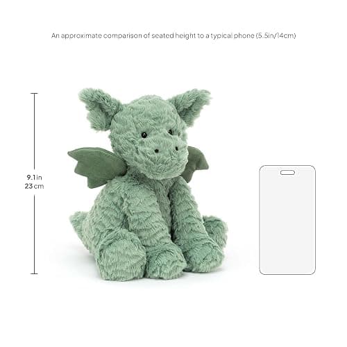 Jellycat Fuddlewuddle Dragon Stuffed Animal, 9 inches - Mythical Plush Toy - Classic Children's Gift thumbnail 2