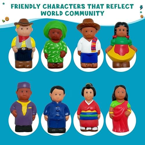 Get Ready Kids Around The World Multicultural Figures Set of 8-5 inch | Large 5 inch cultural around-the-world figurines for early learning and creative play, pre-k safe for 12m+ thumbnail 6