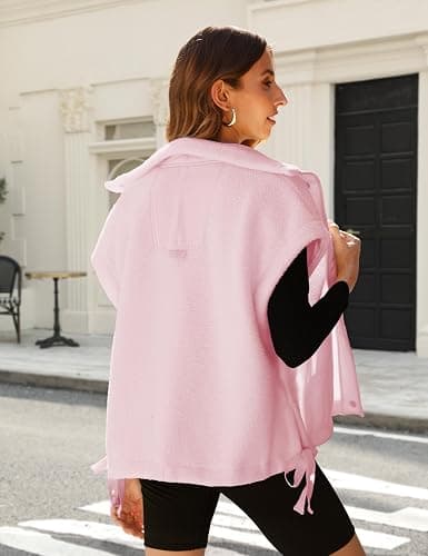 GTLIAE Womens Sherpa Fleece Vest Oversized Sleeveless Jacket Casual Outerwear Gilet with Pockets thumbnail 3