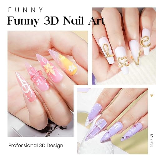 MIZHSE Solid Builder Gel Clear 3D Nail Gel, Non-Stick Sculpting Gels for 3D Nail Art Carving Building Modeling Hard Nail Extension Soak Off UV/LED Nail Art Salon Home DIY 15g thumbnail 5