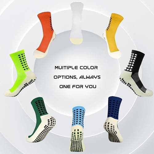 Yufree Soccer Grip Socks for Ultra Traction, 4 Pairs | Breathable moisture-wicking fabric, comfortable secure fit, wash-durable construction, built for training and games thumbnail 5