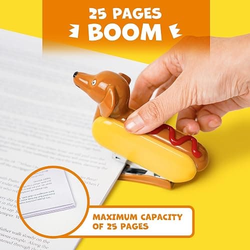 YOBRO Mini Stapler for Students Novelty Hotdog Desktop Stapler with 1000PCS Staples 12 Sheets Capacity Stationery Animal Stapler for Home Office Stocking Stuffers for Friends thumbnail 4