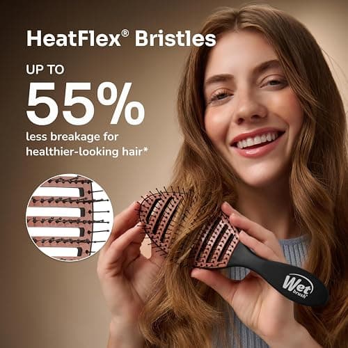 Wet Brush Ceramic Speed Dry Hair Brush, Black - Vented Design & Soft HeatFlex Bristles for Blow-Dry Safe Styling - Ergonomic Handle for Pain-Free Detangling - Hair Accessories for All Hair Types thumbnail 6