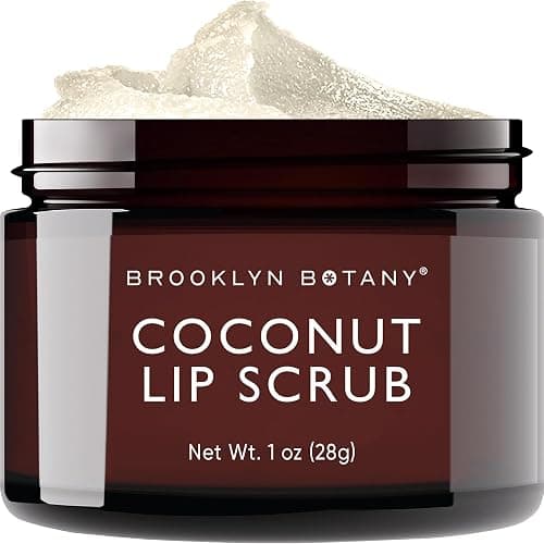 Brooklyn Botany Lip Scrub Exfoliator 1 oz – Lip Moisturizer for Dry Lips and Chapped Lips – Gentle Lip Exfoliator for Smooth and Brighter Lips – Coconut Flavor - Image 1