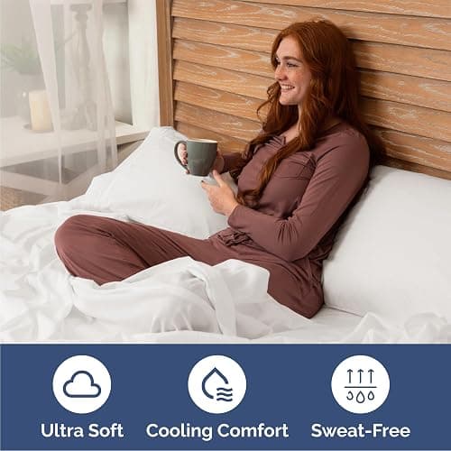 Queen Size 4 Piece Sheet Set - Comfy Breathable & Cooling Sheets - Hotel Luxury Bed Sheets for Women & Men - Deep Pockets, Easy-Fit, Extra Soft & Wrinkle Free - Antique White Oeko-Tex Bed Sheet Set thumbnail 4