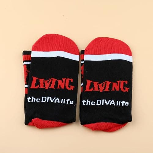 JXGZSO 2 Pairs Sorority Socks - Sister Gift: Living the Diva Life thumbnail 3