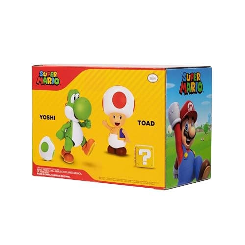 Super Mario Nintendo 4 Inch Action Figure 2-Pack: Yoshi & Toad with Accessories thumbnail 8