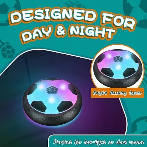 2 Pack Hover Soccer Ball with 8 Pcs Batteries, Air Floating Soccer Toy with LED Lights and Foam Bumper, Indoor Games for Kids 4-8-12, Toys Gifts for 3 4 5 6 7 8 9 Year Old Boys Girls thumbnail 4