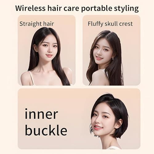 CBDYWVR Glambrushs Mini Hair Straightener, 3-Speed Temperature Control, 2-in-1 Glambrushs Cordless Straightener, Rapid Heating & Anti Scald Shell, Lightweight and Portable for Travel (Pink) thumbnail 6