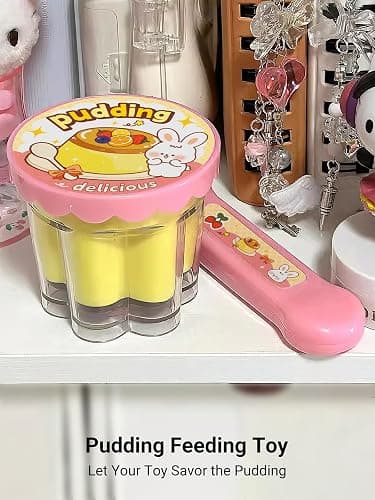 Pudding Feeding Toys for Dolls (1-Pack), Pretend Play Food for 3 4 5 6 7 8 Year Old Girls, Perfect for Doll Role Play,Easter Basket Stuffers Fillers Gifts,Easter Bunny Theme thumbnail 2