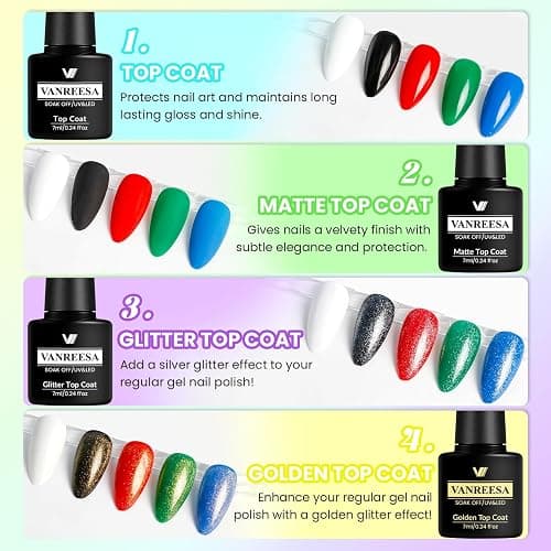 VANREESA 73 Pcs Gel Nail Polish Kit with U V Light and Nail Drill Kit 35 All Seasons Colors Nail Polish Set with Base Coat & 4 Effects Top Coat Gel Polish Nail Set Complete Nail Kit Gifts for Women thumbnail 7