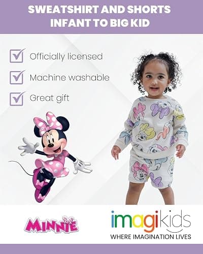 Disney Junior French Terry Sweatshirt and Shorts Outfit Set Infant to Big Kid Sizes (12 Months - 10-12) thumbnail 2