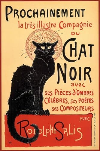 Poster Foundry Le Chat Noir The Black Cat Vintage Advertisement Art Deco Vintage French Wall Art Nouveau 1920 French Advertising Poster Print 12x18 - Image 1