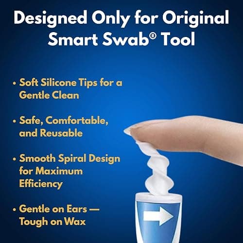 Smart Swab Spiral Ear Wax Removal Replacement Tips – 32 Soft Silicone Spiral Tips Only (No Handle) | Patented Safe Ear Cleaning Design | Easy, Gentle & Reusable Ear Cleaner Refills thumbnail 2