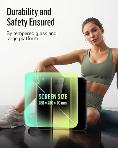 RunStar Digital Bathroom Scale for Body Weight with High Precision, Clear LED Backlight Display, Accurate Scale with 6mm Tempered Glass, 400lb thumbnail 3