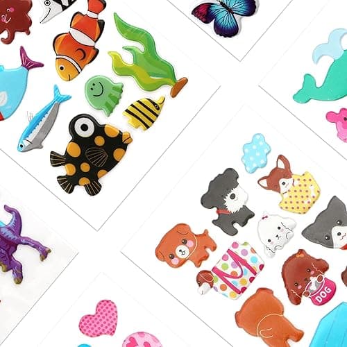 SAVITA 3D Stickers for Kids & Toddlers 500+ Puffy Stickers Variety Pack for Scrapbooking Bullet Journal Including Animal, Numbers, Fruits, Fish, Dinosaurs, Cars and More… thumbnail 6