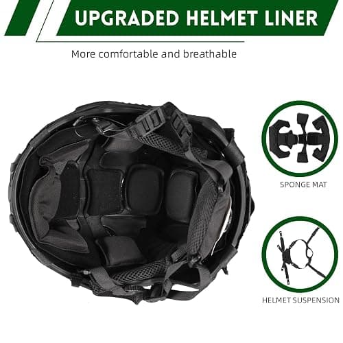 ClrfZebr Tactical Helmet with Headset,4in1 Upgraded Adjustable with Helmet Cover for Airsoft Cosplay Military Tactical Gear thumbnail 3