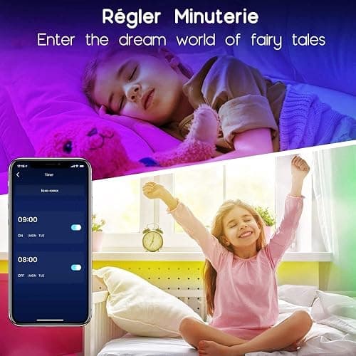 Keepsmile Ruban Led 30m (15mx2), Led Chambre Bluetooth, Bande Led Contrôlé par Télécommande APP, Guirlande Lumineuse Décoration Chambre Led Bureau thumbnail 6