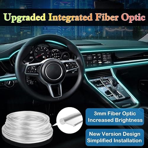 DEHERANE Interior Car LED Strip Lights, RGB 6 in 1 Ambient Lighting Kit with 315 inches Integrated Fiber Optic, 16 Million Colors Car Interior Lights with Wireless APP& Remote Control, Sync to Music thumbnail 4