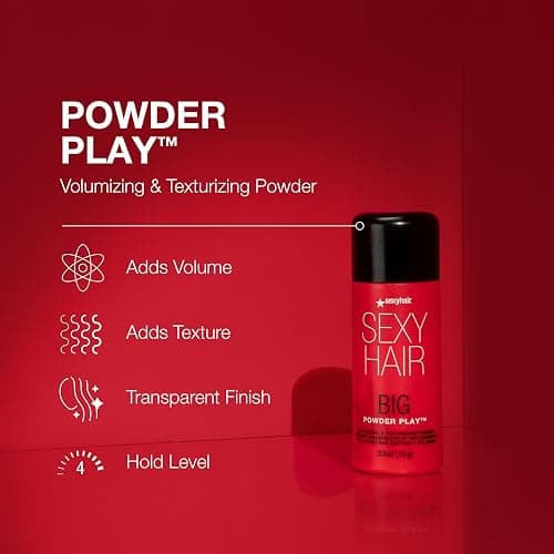 SexyHair Big Powder Play Volumizing & Texturizing Powder, 0.53 Oz | Colorless on Hair | Fragrance Free | Instant Lift thumbnail 4