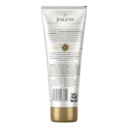 Jergens Sandalwood Hand & Body Lotion For Dry Skin, 7 fl oz | Essential Oils, Body Butter Formula, Softens Rough Areas, Soothes Discomfort, For Women & Men thumbnail 2
