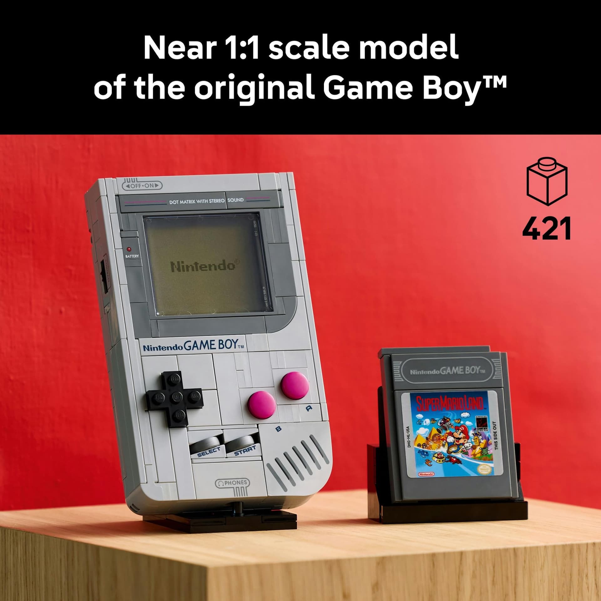 LEGO® Super Mario Game Boy™ 72046 Model Building Kit, Gamer Toy for Adult Nintendo® Fans, Collectible Set, Brick-Built Replica System with Interchangeable Game Paks and Lenticular Screens thumbnail 2