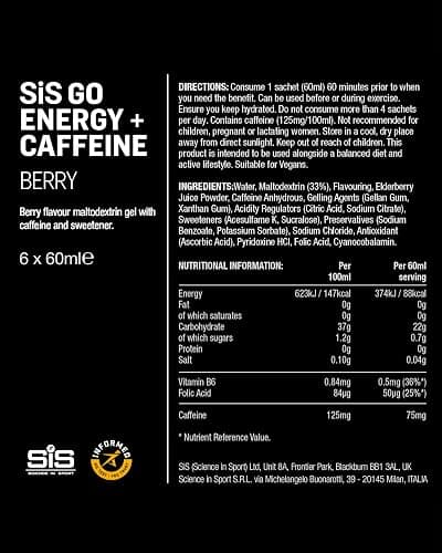 Science in Sport Go Isotonic Energy Gel with Caffeine, Berry Flavour, 60ml (6 Packs) thumbnail 2