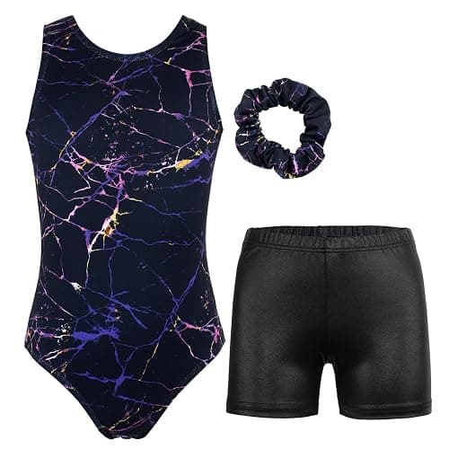 JESKIDS Gymnastics Leotards for Girls Dance Unitards Biketards Matching Shorts Activewear Suits for Girls 4-13 Years - Image 1