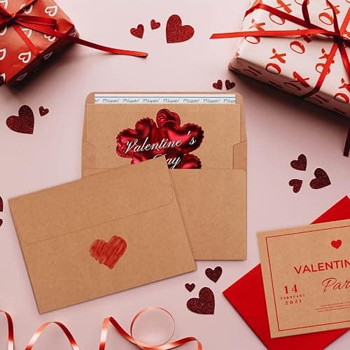 Eupako Brown Blank Cards and Envelopes 100 Pack - 5x7 Heavyweight Folded Cardstock and A7 Envelopes Self Seal for DIY Greeting Cards, Invitations, Wedding, Baby Shower, Birthday, Thank You Cards thumbnail 5