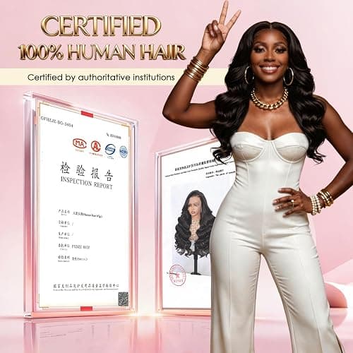 Pizazz 13x6 HD Lace Front Wigs Human hair Pre Plucked 180 Density Brazilian Body Wave Frontal Wigs Human Hair with Baby Hair Natural Hairline Natural Black Color 18 Inch thumbnail 9