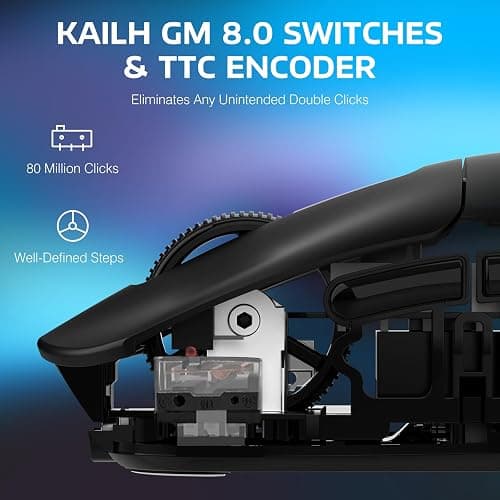 ATTACK SHARK X3 Wireless Gaming Mouse, 49g Ergonomic Computer Mouse, Triple Modes PAW3395 26K DPI Optical Sensor, 200h Battery Life, Programmable Buttons, Gaming Accessories for PC/Laptop/Mac (Black) - Black thumbnail 5