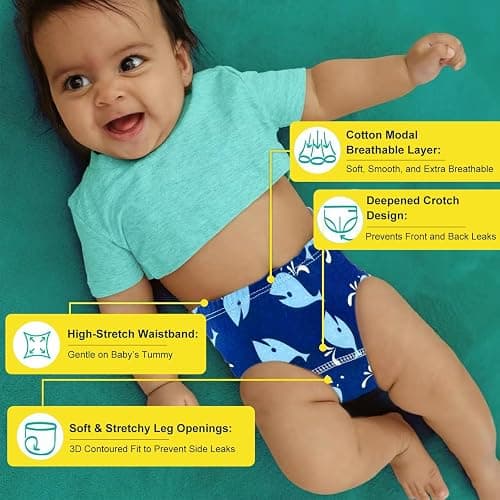 Upairy Training Pants for Girls Boys,Toddler Potty Training Underwear,Leakproof Reusable Kid Confident Panties,Children's Potty Underwear 100% Cotton for 2T-6T(6PCS,L) thumbnail 6