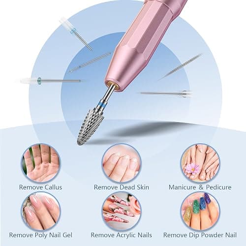Depvko 13PC Nail Drill Bits Set, Drill Bits for Nails, 3pcs Tungsten Carbide Drill Bits+ 3pcs Ceramic Efile Nail Drill Bits+ 6pcs Cuticle Drill Bits+ 1pcs Brush, 3/32 inch Nail Bits for Nail Drill thumbnail 6