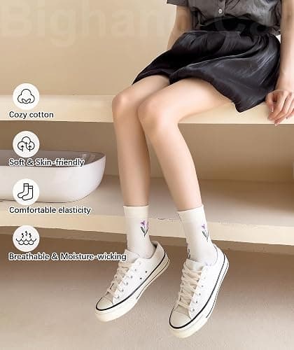 IIG 3-6 Pairs Womens Cute Animal Patterned Funny Novelty Cotton Crew Socks thumbnail 5