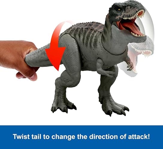 Mattel Jurassic World Rebirth Power Devour Tyrannosaurus Rex Dinosaur Figure with Tongue Activated Constant Chomp, Lights & Sounds, Digital Play thumbnail 5