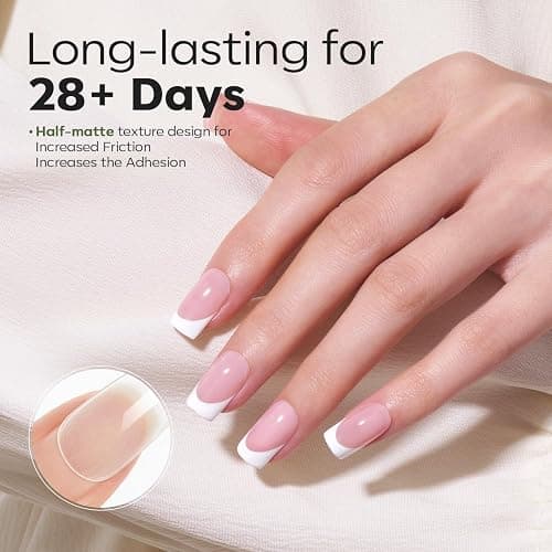 Modelones Short Square Fake Nail Tips - 510Pcs Gel Tips Pre-shaped Half Matte Full Cover Clear Acrylic Gel Kit False Press on Nails for Extension DIY Salon 15Sizes thumbnail 2