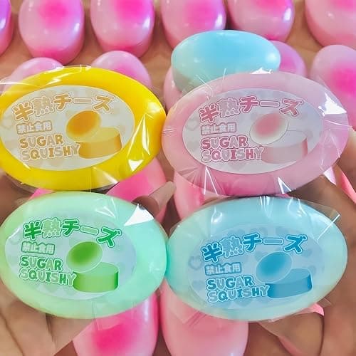 Slow Rising Squishy Toys, 4Pcs Sticky Bread Squishies Fidget Toys for | Super Soft Slow Rising Squishies, Vibrant Bread Shape Squeeze Toy for Anxiety Relief, ADHD, Party Favors thumbnail 4