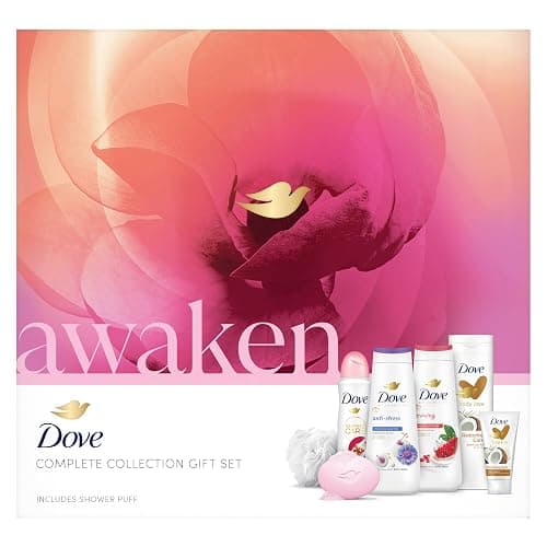 Dove Awaken Complete Collection Skin Care Women's Gift Set For Her With Luxury Shower Puff 6 Piece thumbnail 2