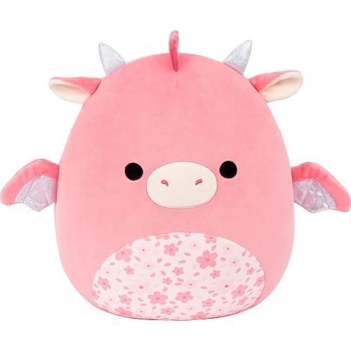 Squishmallows Original 14in Aegi The Pink Dragon with Sakura Print Belly – Official Jazwares Plush (Large) - Image 1