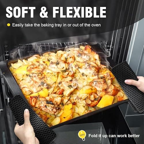Walfos Silicone Trivet Mats - 4 Heat Resistant Pot Holders, Multipurpose Non-Slip Hot Pads for Kitchen Potholders, Hot Dishers, Jar Opener, Spoon Holder, Food Grade Silicone & BPA Free (Black) thumbnail 5