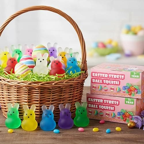 28Pack Easter Squishies,Easter Bunny Stress Balls for Adults,Easter Basket Stuffers,Bulk Squishy Easter Toys Stress Relief Fidget,Easter Egg Fillers Party Favors Gifts thumbnail 2