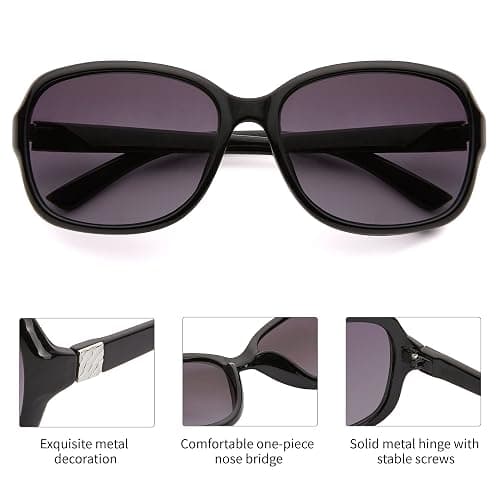 Madison Avenue 2 Pack Classic Vintage Sunglasses for Women, Fashion Sun Glasses with UV400 Protection thumbnail 5