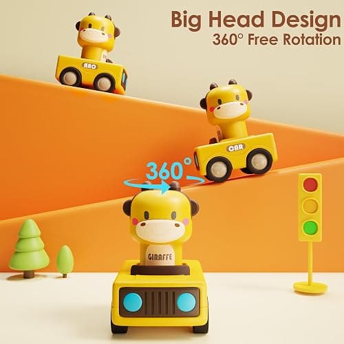 iPlay, iLearn Press to Go Car Toys for Toddlers 1-3, Baby Animal Racing Cars, Infant Play Vehicle Set, Baby Push Go Friction Car Toys for 6-9-12-18 Months, 1st Birthday Gifts for 1-2 Years Old Boys thumbnail 4