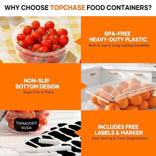 50 PCS Food Storage Containers with Lids (25 Containers & 25 Lids) - Reusable Plastic Food Containers for Kitchen Storage and Organization BPA-Free Leakproof Meal Prep Container with Labels & Pen thumbnail 5