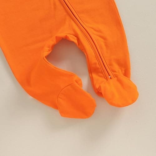 Ayalinggo Newborn Baby Girl Boy Clothes Infant Long Sleeve Soild Footed Romper Zipper Footie Jumpsuit With Hat Fall Outfit thumbnail 4